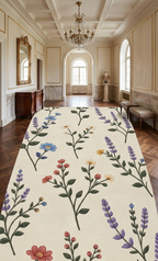 Elegant Hand Tufted Botanical Floral Rug – Soft Ivory Base with Wildflower Design | Modern Nature-Inspired Area Rug