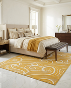 Loom & Hearth | 100% Wool Arched Maze Hand-Tufted Rug (8'x10') – Mustard Gold