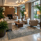 Hand-Knotted Oushak Wool Rug - Soft Gray with Olive & Charcoal Accents | Rug Regalia