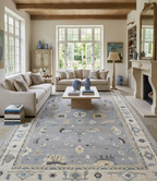 Luxury Hand-Knotted Silver Grey & Ivory Rug