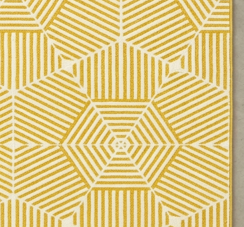 Loom & Hearth | 100% Wool Arched Maze Hand-Tufted Rug (8'x10') – Mustard Gold
