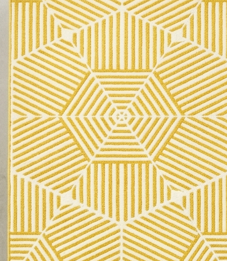 Loom & Hearth | 100% Wool Arched Maze Hand-Tufted Rug (8'x10') – Mustard Gold