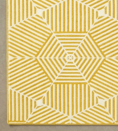 Loom & Hearth | 100% Wool Arched Maze Hand-Tufted Rug (8'x10') – Mustard Gold
