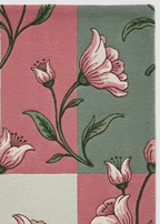 Blossom Checker" Artisan Hand-Tufted Floral Rug