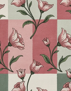 Blossom Checker" Artisan Hand-Tufted Floral Rug