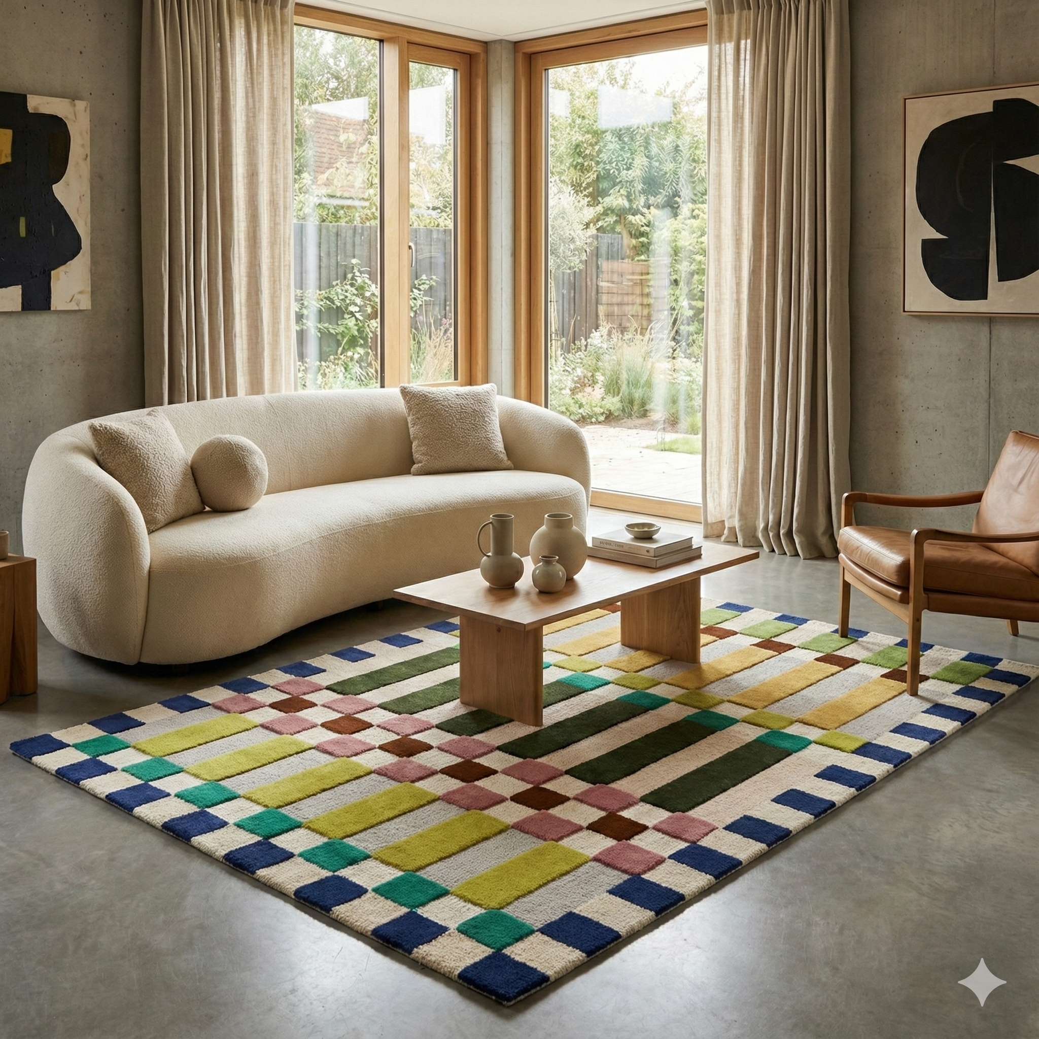 Contemporary Color Block Wool Rug - Hand-Tufted Modern Stripe Pattern | Art-Inspired Designer Rug by Rug Regalia