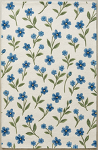 Elegant Hand Tufted Botanical Floral Rug – Soft Ivory Base with Wildflower Design | Modern Nature-Inspired Area Rug