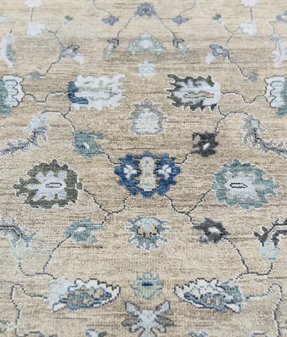 Hand-Knotted Olive & Grey Heirloom Rug