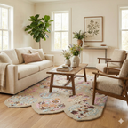 Blossom Medallion Hand-Tufted Wool Rug – Pastel Garden Design