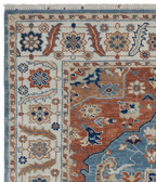 Hand Knotted Wool Oushak Rug, Red Blue Medallion Oriental Area Rug 8x10