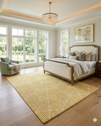 Loom & Hearth | 100% Wool Arched Maze Hand-Tufted Rug (8'x10') – Mustard Gold