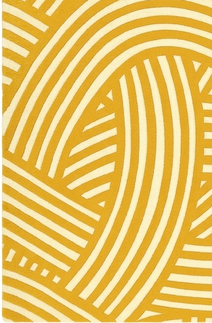 Loom & Hearth | 100% Wool Arched Maze Hand-Tufted Rug (8'x10') – Mustard Gold