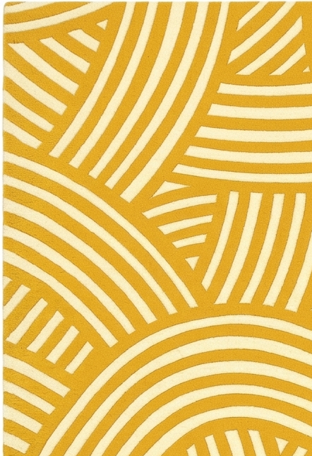 Loom & Hearth | 100% Wool Arched Maze Hand-Tufted Rug (8'x10') – Mustard Gold
