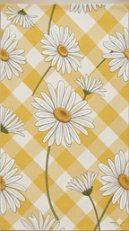 Golden Daisy Gingham" Artisan Hand-Tufted Wool Rug