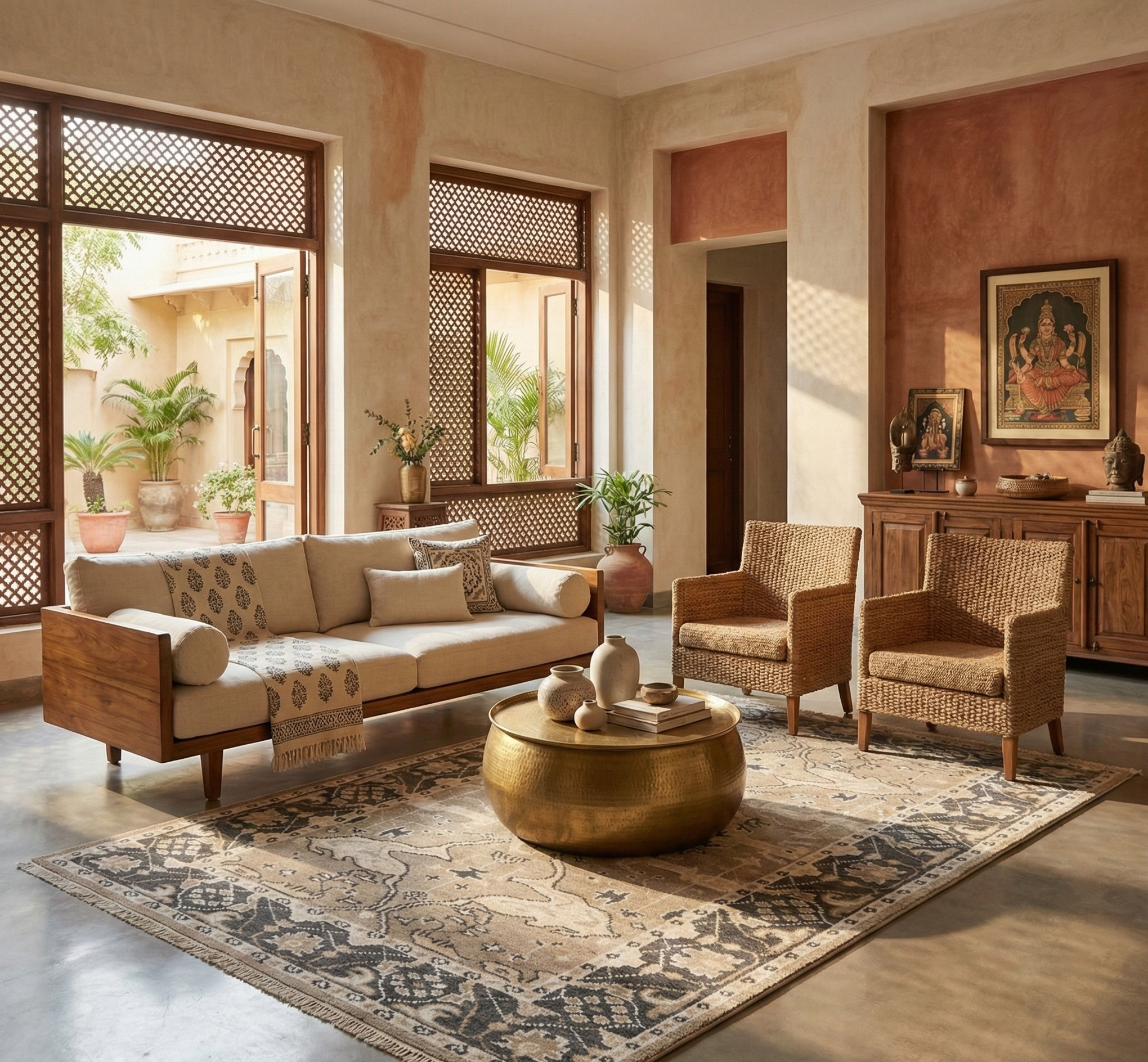 Hand-Knotted Wool Rug - Traditional Medallion in Taupe & Charcoal | Vintage-Inspired Artisan Rug by Rug Regalia