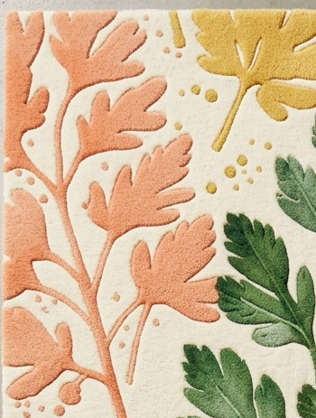 Artisanal Hand-Tufted Botanical Rug: A Plush Herb Garden Underfoot