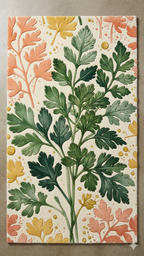 Artisanal Hand-Tufted Botanical Rug: A Plush Herb Garden Underfoot
