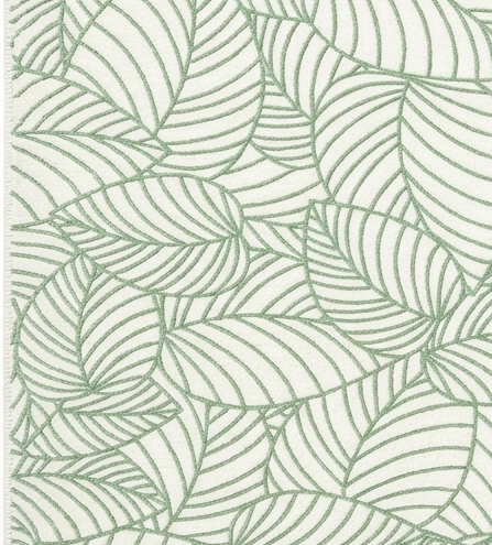 Rug Regalia Hand Tufted Wool Botanical Leaf Pattern Rug, Modern Nature Design, 8x10 ft, Green & Ivory