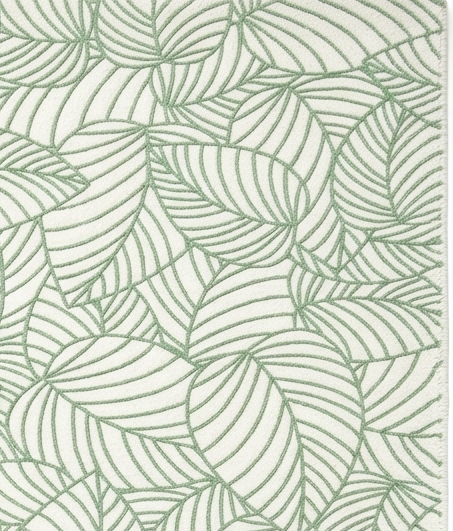 Rug Regalia Hand Tufted Wool Botanical Leaf Pattern Rug, Modern Nature Design, 8x10 ft, Green & Ivory