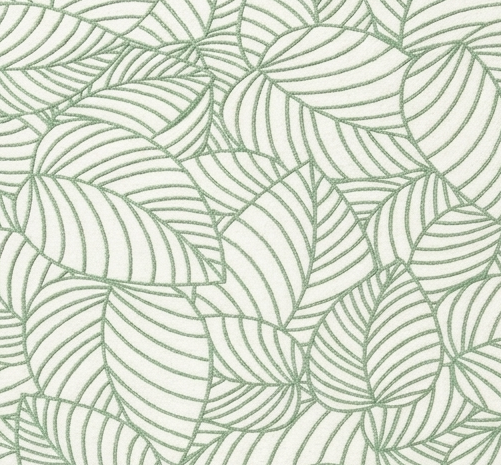 Rug Regalia Hand Tufted Wool Botanical Leaf Pattern Rug, Modern Nature Design, 8x10 ft, Green & Ivory
