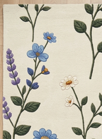 Elegant Hand Tufted Botanical Floral Rug – Soft Ivory Base with Wildflower Design | Modern Nature-Inspired Area Rug
