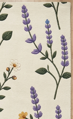 Elegant Hand Tufted Botanical Floral Rug – Soft Ivory Base with Wildflower Design | Modern Nature-Inspired Area Rug