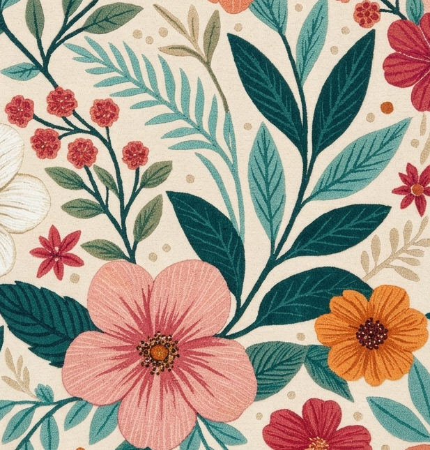 Elegant Hand Tufted Floral Rug – Soft Pastel Botanical Design | Modern Decorative Area Rug for Living Room & Bedroom