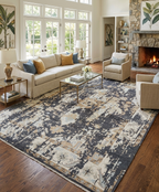 Vintage Distressed Turkish Style Wool Carpet, Beige Ivory Charcoal Black Antique Look Area Rug for Living Room, Bedroom hand knotted rug
