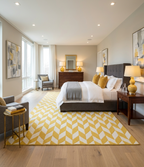 Rug Regalia Hand Tufted Wool Rug | Chevron Geometric Pattern | Modern Contemporary Design | 8x10 Ft | Yellow & White