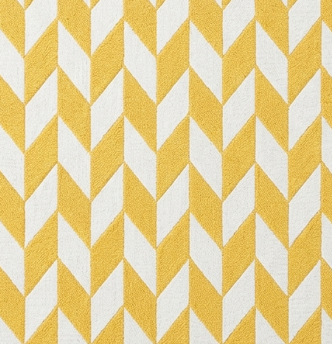 Rug Regalia Hand Tufted Wool Rug | Chevron Geometric Pattern | Modern Contemporary Design | 8x10 Ft | Yellow & White