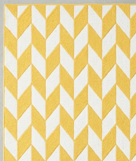 Rug Regalia Hand Tufted Wool Rug | Chevron Geometric Pattern | Modern Contemporary Design | 8x10 Ft | Yellow & White