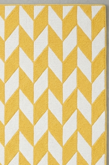 Rug Regalia Hand Tufted Wool Rug | Chevron Geometric Pattern | Modern Contemporary Design | 8x10 Ft | Yellow & White