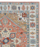 Hand Knotted Oushak Rug, Terracotta Coral & Beige Turkish Wool Rug, Vintage Medallion Oriental Carpet, Handmade Floral Area Rug, Custom Size