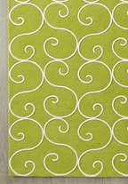 Rug Regalia Hand Tufted Wool Rug | Scroll Vine Pattern | Modern Decorative Design | 8x10 Ft | Lime Green & White