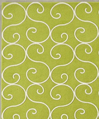 Rug Regalia Hand Tufted Wool Rug | Scroll Vine Pattern | Modern Decorative Design | 8x10 Ft | Lime Green & White