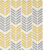 Rug Regalia Hand Tufted Wool Rug | Chevron Herringbone Pattern | Modern Geometric Design | 8x10 Ft | Yellow & Grey on Ivory