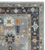 Hand Knotted Wool Oushak Rug, Turkish Style Geometric Carpet (8x10)