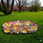 Midnight Bloom Hand-Tufted Wool Rug – Vibrant Floral Garden Design