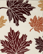 Autumn Leaves Hand Tufted Rug – Warm Fall Maple Leaf Design | Ivory Base Modern Nature-Inspired Area Rug