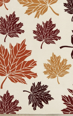 Autumn Leaves Hand Tufted Rug – Warm Fall Maple Leaf Design | Ivory Base Modern Nature-Inspired Area Rug