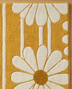 Retro Daisy Stripe" Premium Hand-Tufted Mustard Yellow Area Rug