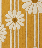 Retro Daisy Stripe" Premium Hand-Tufted Mustard Yellow Area Rug