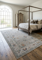 Hand-Knotted Light Grey & Silver Artisan Rug 9x12 feet