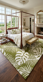 Verdant Isle | Wool & Viscose Tropical Palm Hand-Tufted Rug (8'x10') – Moss Green