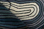Geode Flow Hand-Tufted Wool Rug – Midnight Blue & Charcoal Layers