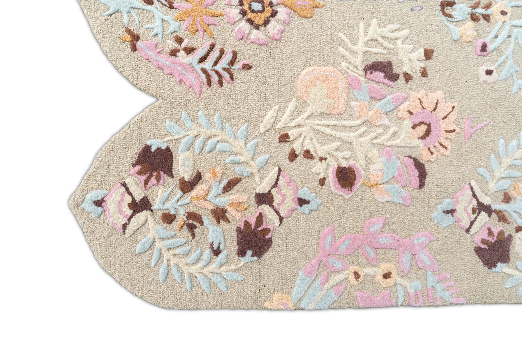 Blossom Medallion Hand-Tufted Wool Rug – Pastel Garden Design