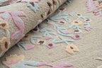Blossom Medallion Hand-Tufted Wool Rug – Pastel Garden Design