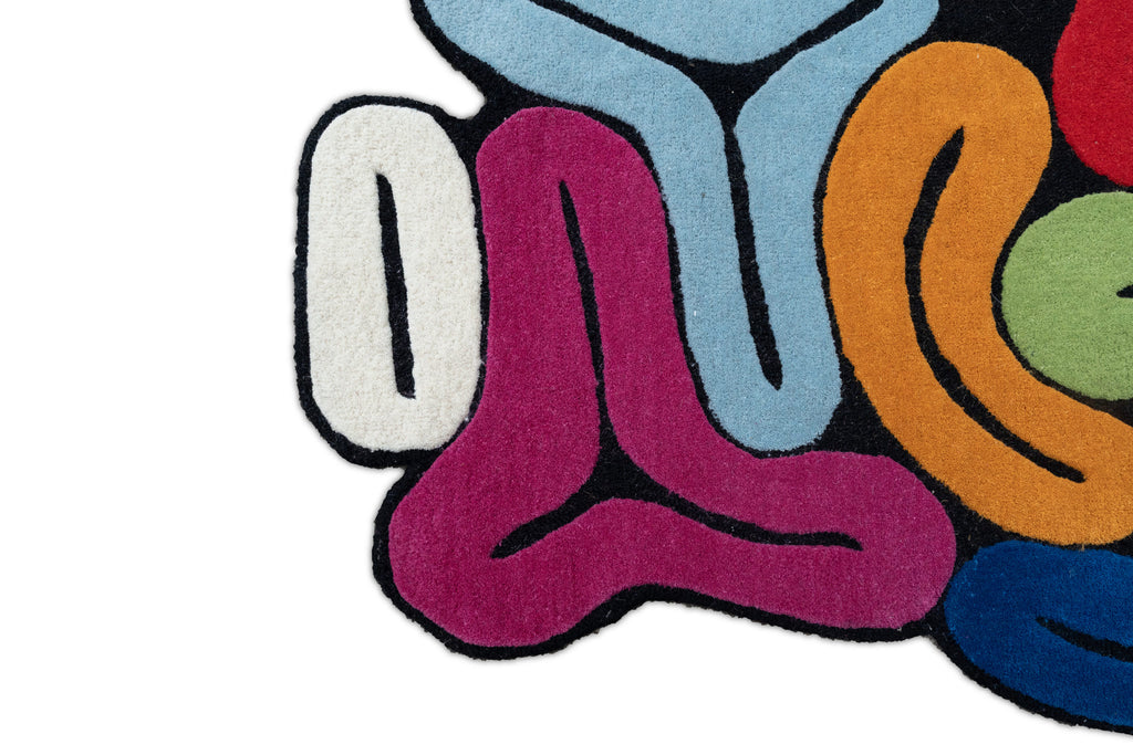 Chromatic Flow Hand-Tufted Wool Rug – Abstract Pop Art Design