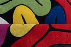 Chromatic Flow Hand-Tufted Wool Rug – Abstract Pop Art Design