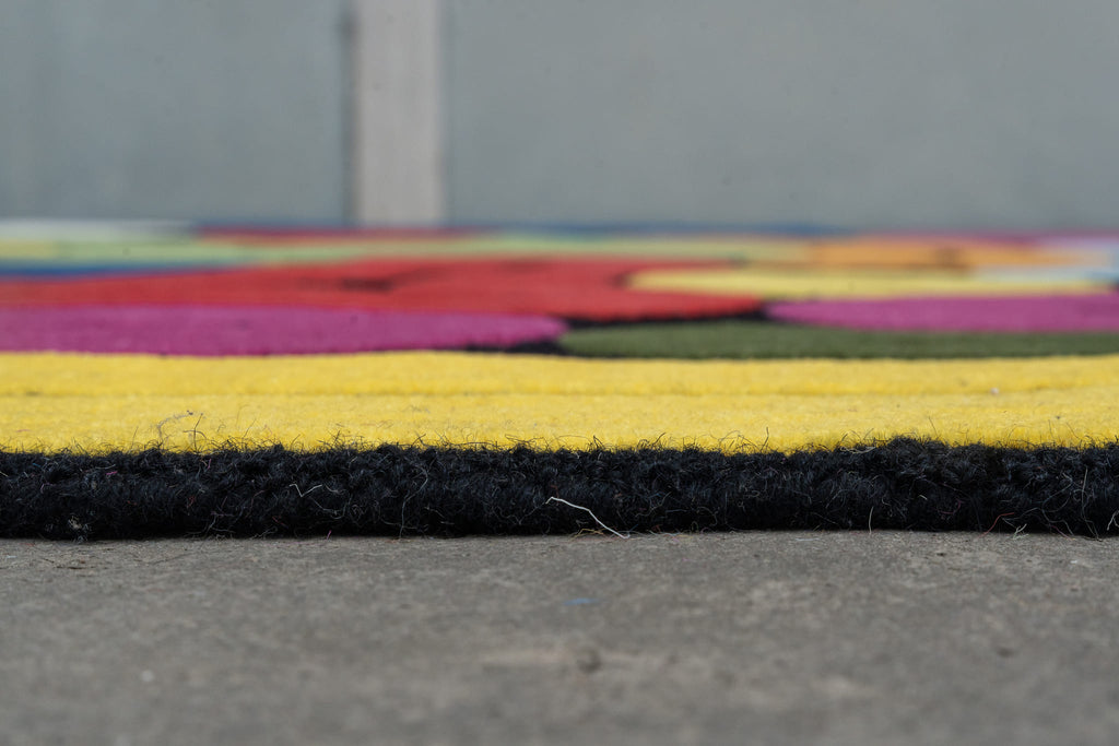 Chromatic Flow Hand-Tufted Wool Rug – Abstract Pop Art Design